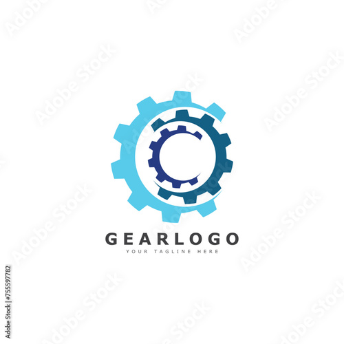 Gear logo design template illustration vector