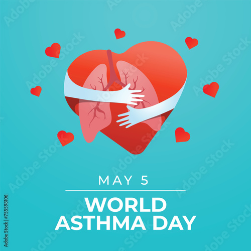 World Asthma Day design template good for celebration  usage. lung vector illustration. vector eps 10. flat design.