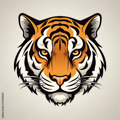 Logo illustration  vector  simple  Tiger --no text --chaos 30 --style raw --stylize 250 Job ID  a2abd49f-5c13-4a73-8d72-dd9bb9dfb6d1