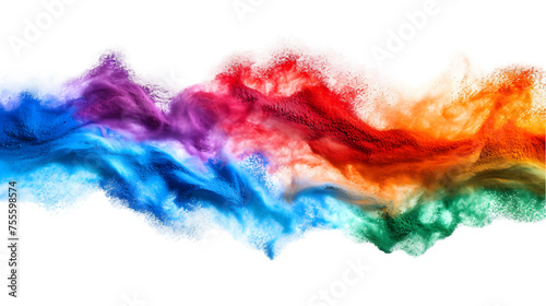 Azerbaijan flag colours powder exploding on isolated background photo