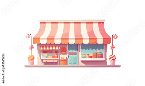 sweet shop awning vector flat minimalistic isolated illustration