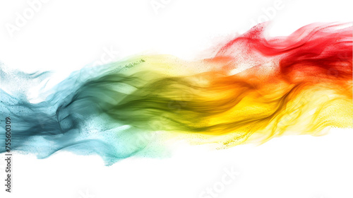 Ethiopia flag colours powder exploding on isolated background