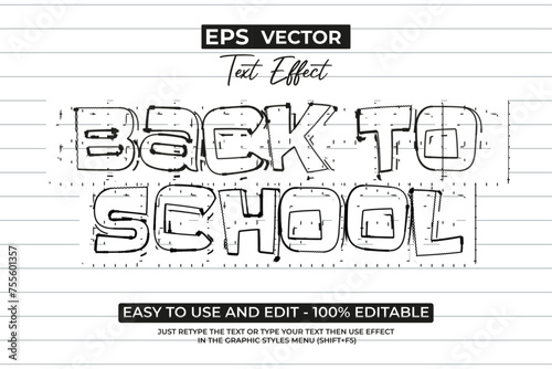 Text effect back to school handwriting style