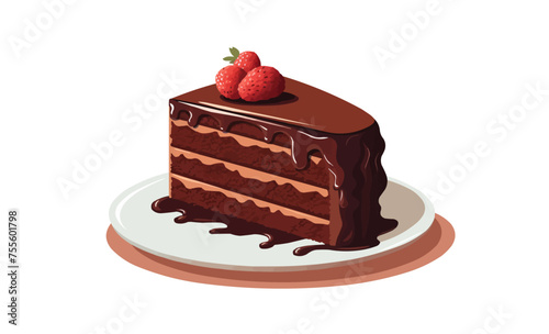 chocolate cake vector flat minimalistic isolated vector style illustration