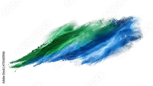 Sierra Leone flag colours powder exploding on isolated background