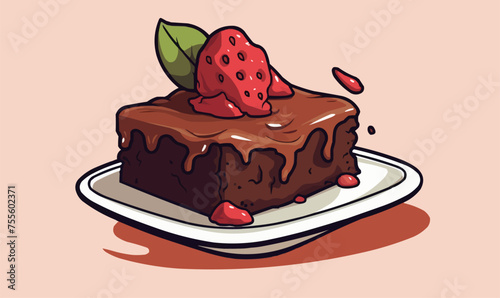 Brownie vector flat minimalistic isolated vector style illustration