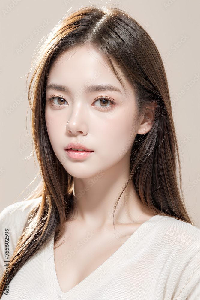 Gorgeous Young Female Model - Fashion or Cosmetics Model - Beauty with Perfect Fine Features - Beautiful Smooth Hair Gorgeous Young Female Model - Fashion or Cosmetics Model - Beauty with Perfect Fine Features - Beautiful Smooth Hair