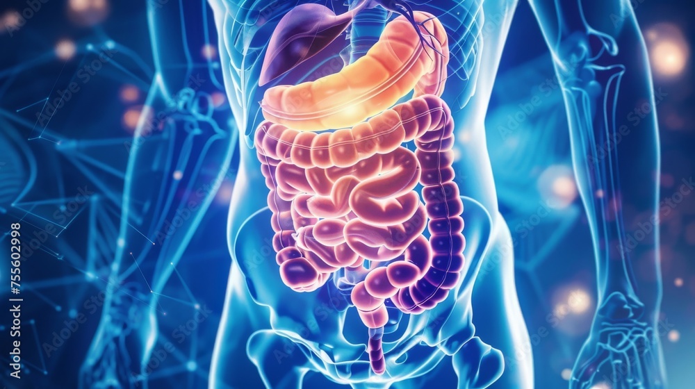 Intestine inflammation, disease, problem. Guts, bowel, medical check up ...