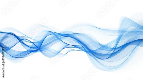 blue abstract wave design isolated on white