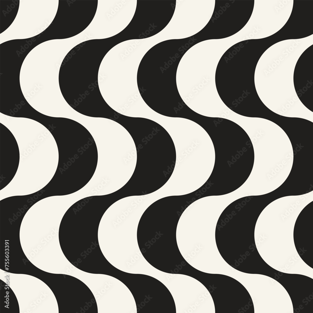 Fototapeta premium Vector seamless pattern. Repeating geometric elements. Stylish monochrome background design.