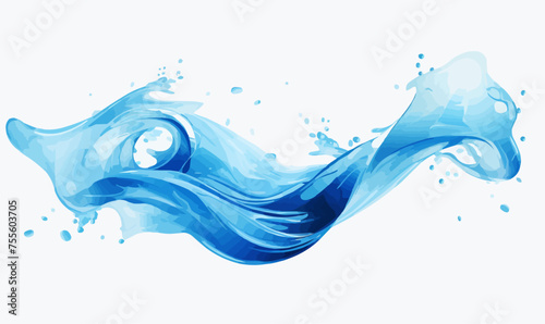 Water splash isolated vector style with transparent background illustration