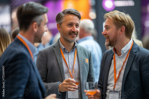 delegates networking at a conference drinks reception. Attendees engage in professional interaction and socializing, seizing the opportunity to make relationships
