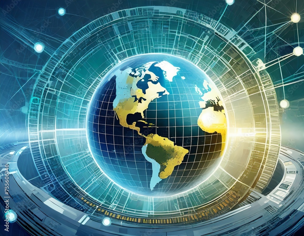 Obraz premium background with globe