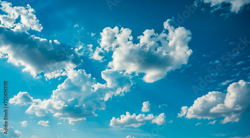 Fluffy clouds on blue sky