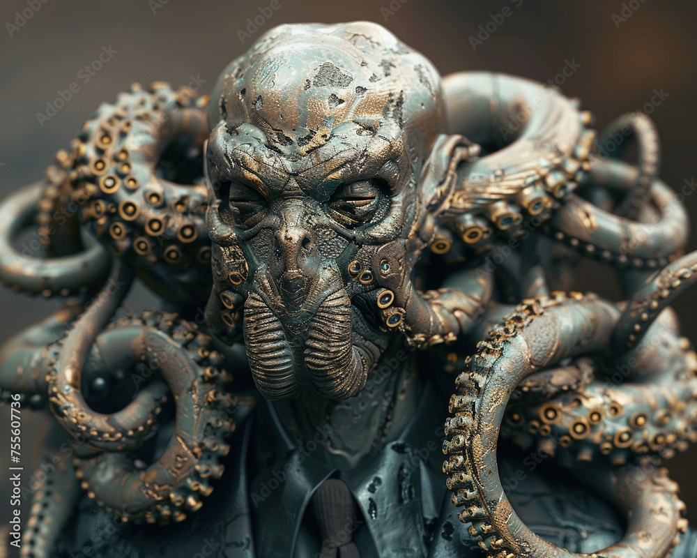 Obraz premium A hydra in a multi-headed suit reflecting the complexity of financial markets