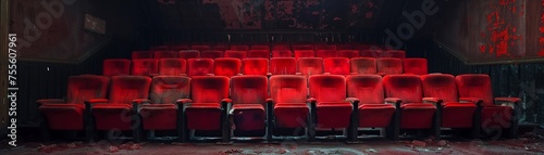 Dusty seats in a closed cinema