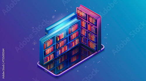 ebook online isometric concept background photo