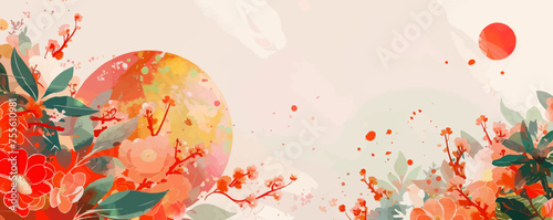 Translation: Vernal Equinox Day. Happy Vernal Equinox Day (Shunbun no Hi) vector illustration.