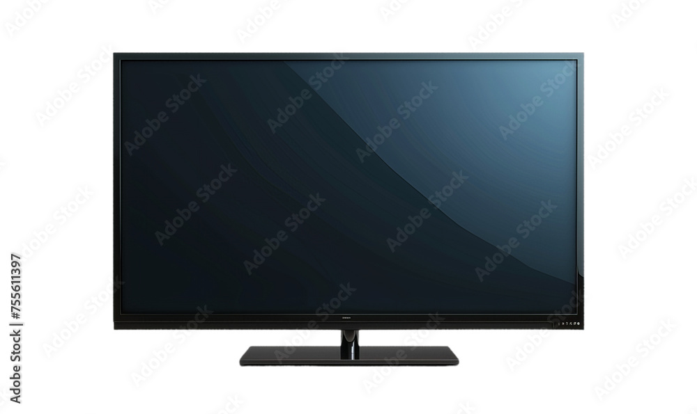 A close up of the modern large black TV.
