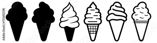 Ice cream silhouette set vector design big pack of illustration and icon