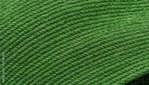Close-Up Texture of Green Woven Fabric