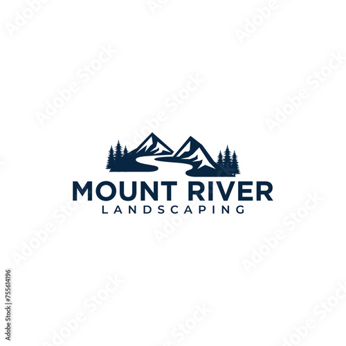 CREATIVE MOUNT RIVER LANDSCAPE VECTOR ILLUSTRATION
