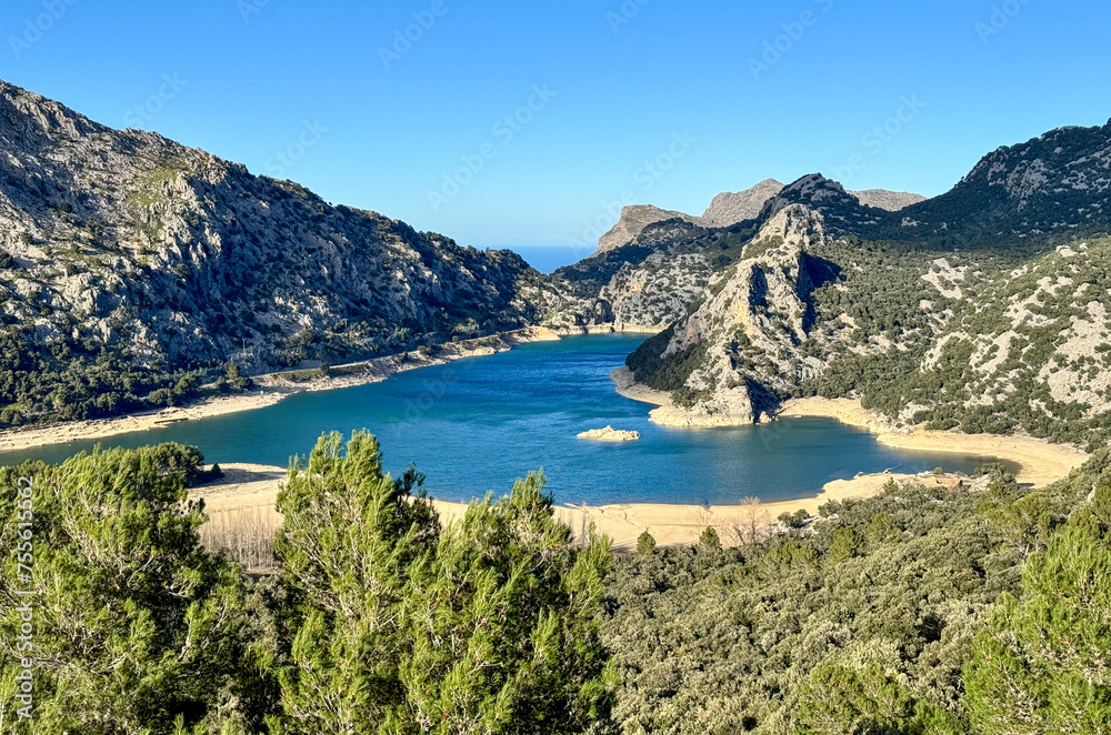 Gorg Blau reservoir lake in Mallorca