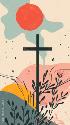 A simple card invitation, post card, banner, wallpaper, template, background for good friday vector design
