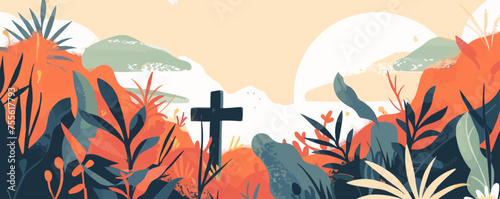 A simple card invitation, post card, banner, wallpaper, template, background for good friday vector design -