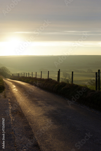Sunrise on a Dorset Road