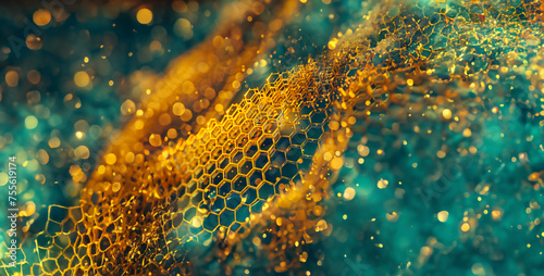 Honeycomb Geometric Perfection Inside a beehive, a honeycombs hexagonal architecture showcases nature's efficiency and mathematical beauty photography