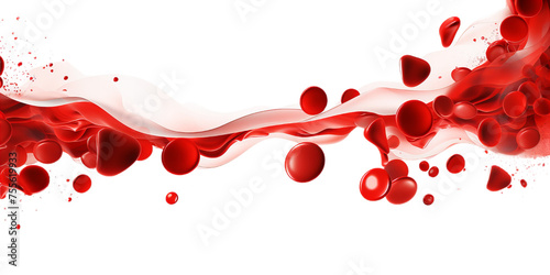 Illustration of the human red blood cells isollated on the transparent background.