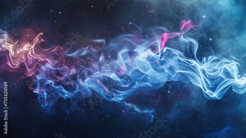 Ethereal Pink and Blue Nebula Swirls in Deep Space.