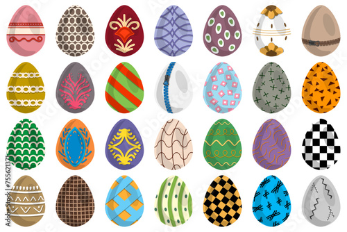 Illustration on theme celebration holiday Easter with hunt colorful bright eggs