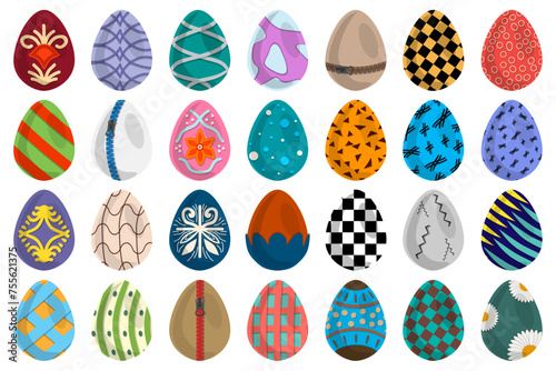 Illustration on theme celebration holiday Easter with hunt colorful bright eggs