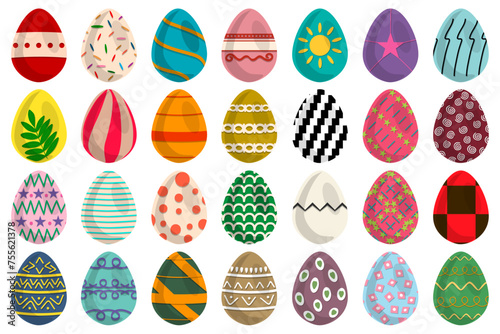 Illustration on theme celebration holiday Easter with hunt colorful bright eggs