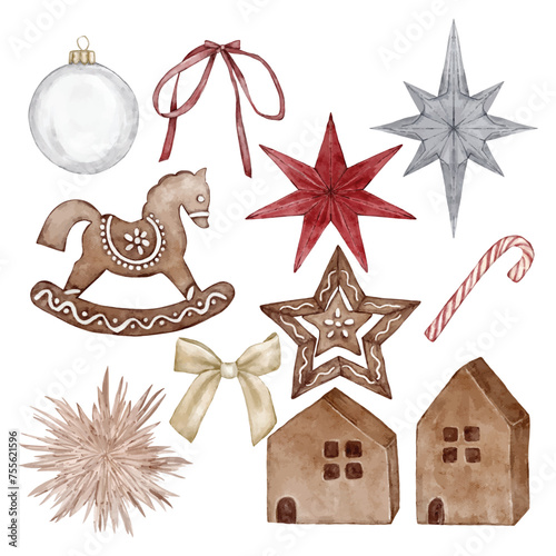 A set of Christmas tree decorations