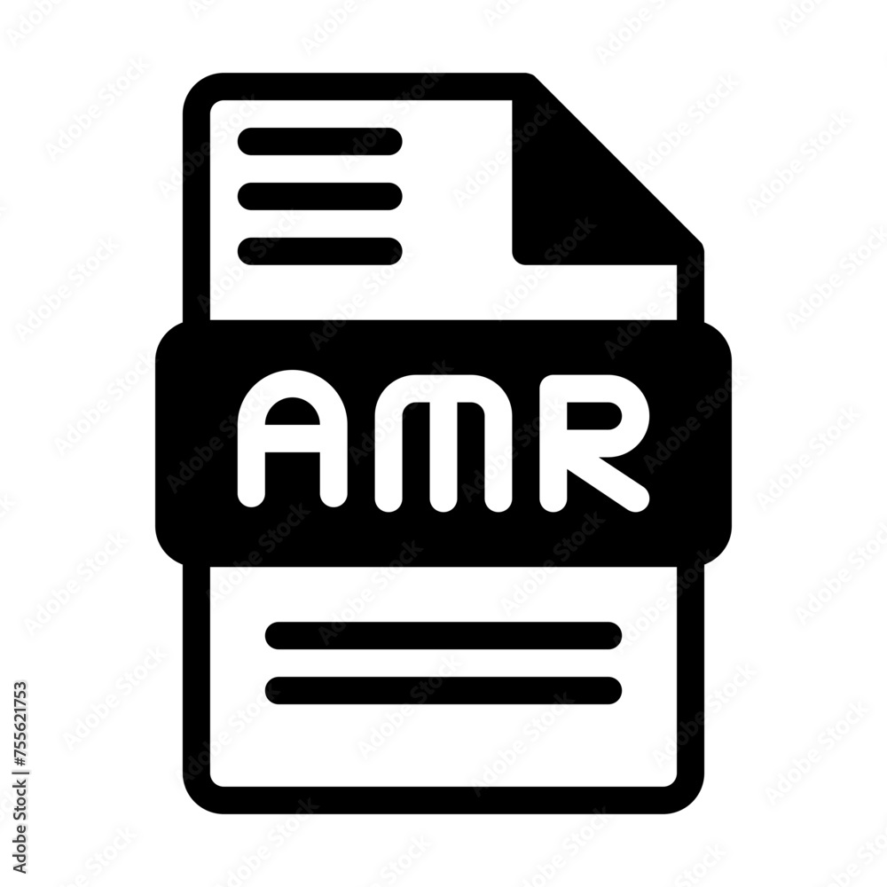 Amr file icon. Audio format symbol Solid icons, Vector illustration. can be used for website interfaces, mobile applications and software Amr file icon. Audio format symbol Solid icons, Vector illustration. can be used for website interfaces, mobile applications and software