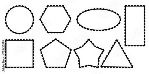 Set of simple scalloped frames