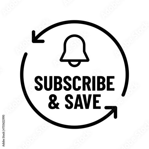 Subscribe and save vector icon logo badge