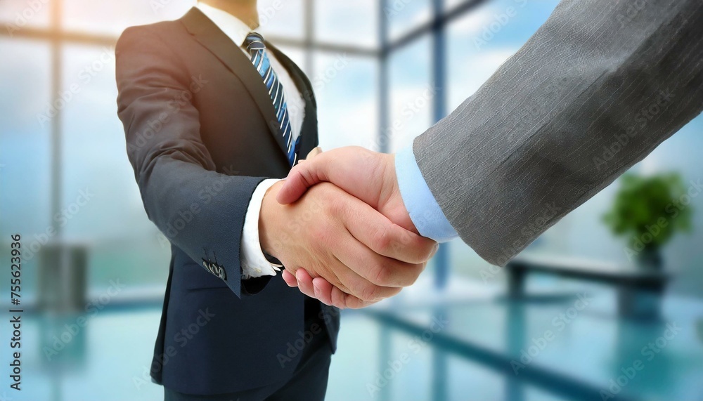 Handshake - Business Deal - Office Workers offering Handshake to Seal a Contract or Business Deal - Meeting new Coworkers