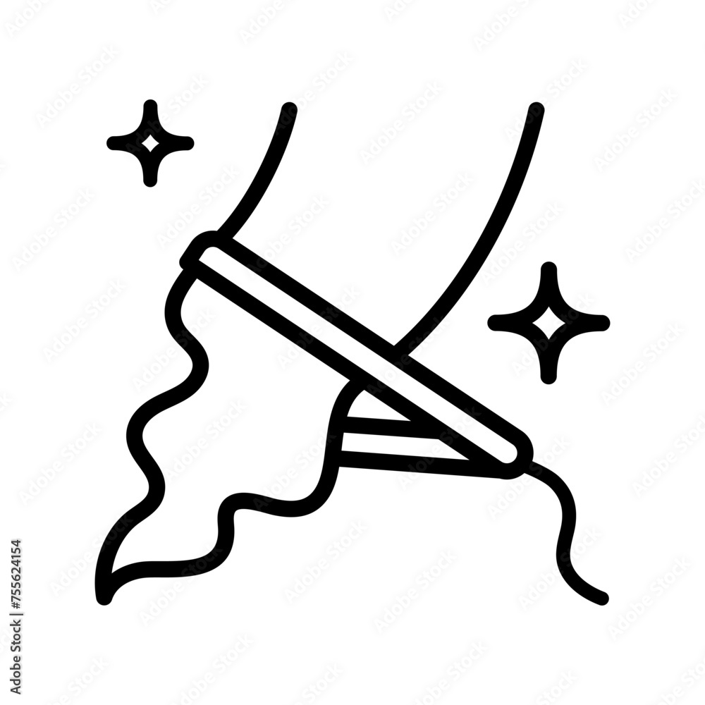 Fototapeta premium Hair straightener icon for hair care treatment and beauty or woman salon. Simple Vector illustration