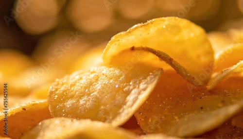 Close-Up of Crispy Potato Chips