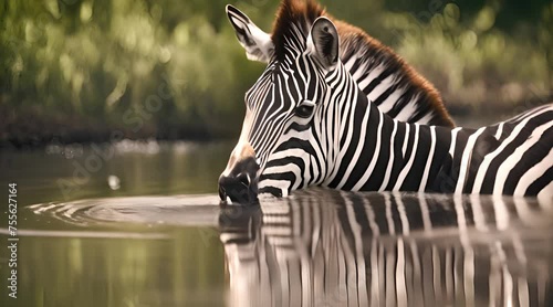 zebra in the water