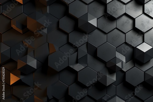 Dark hexagon wallpaper or background