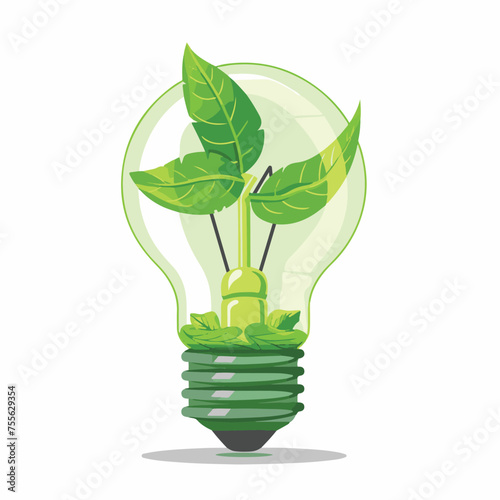 The green energy light bulb has a green plant in it, Sustainable Lighting Solutions