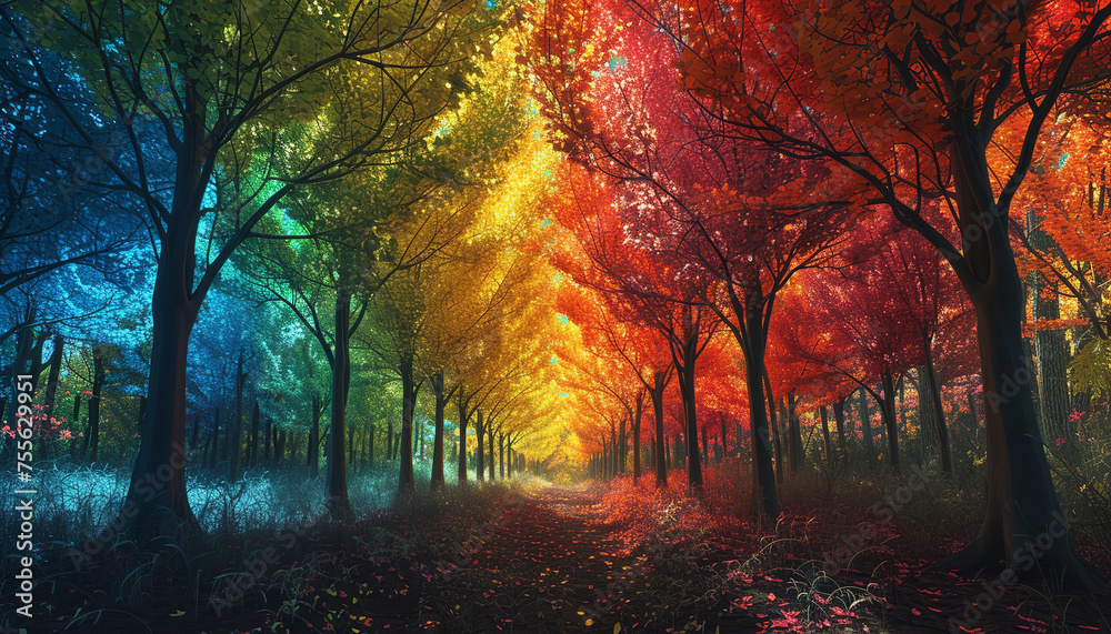 multicolored trees