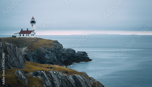 A lighthouse beaming stories and fairytales over a vast sea - wide format