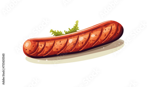 Grilled sausage vector flat minimalistic isolated illustration