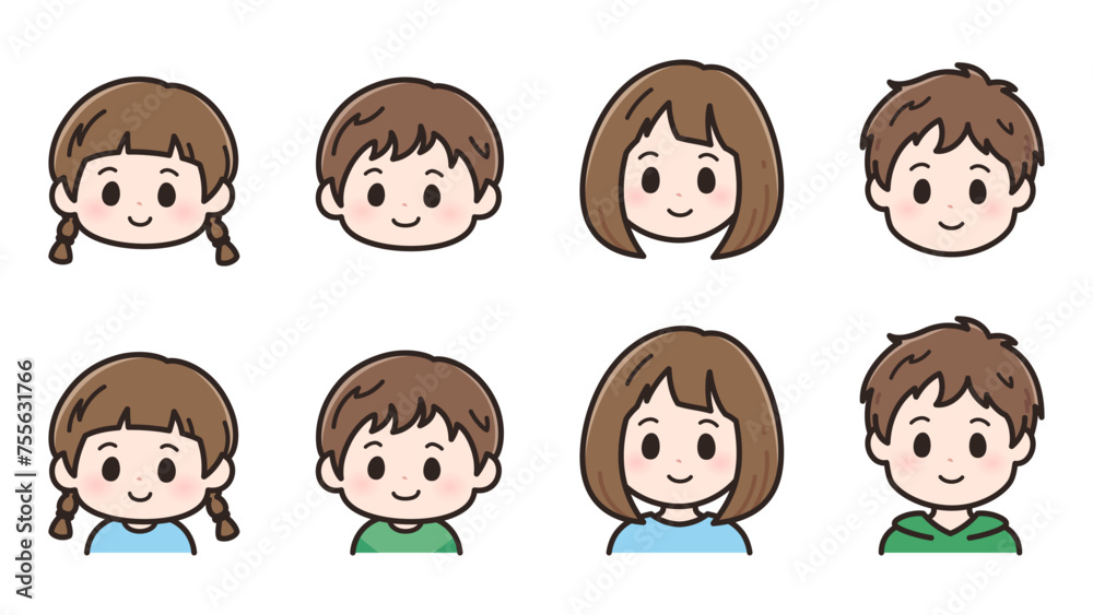 成長前後の顔のイラスト 成長前後の顔のイラスト